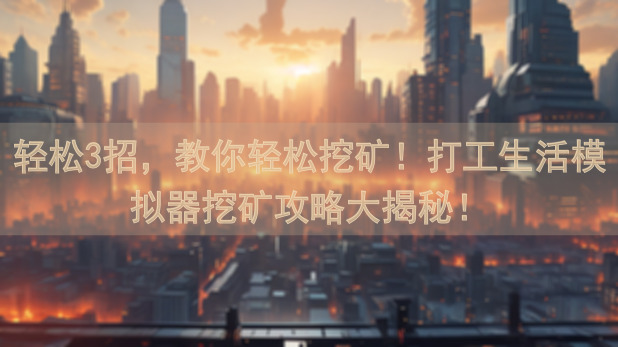 轻松3招，教你轻松挖矿！打工生活模拟器挖矿攻略大揭秘！